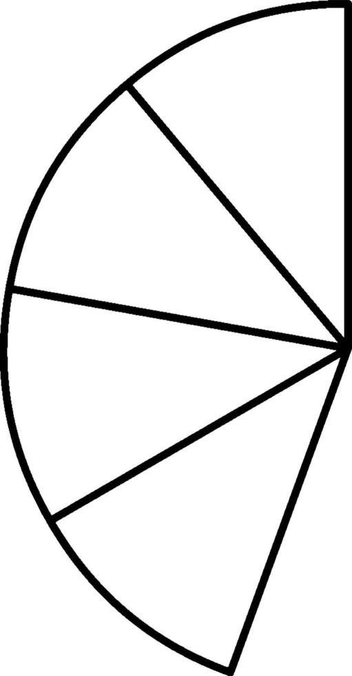 Circle With 4 9 Pie, vintage illustration. vector