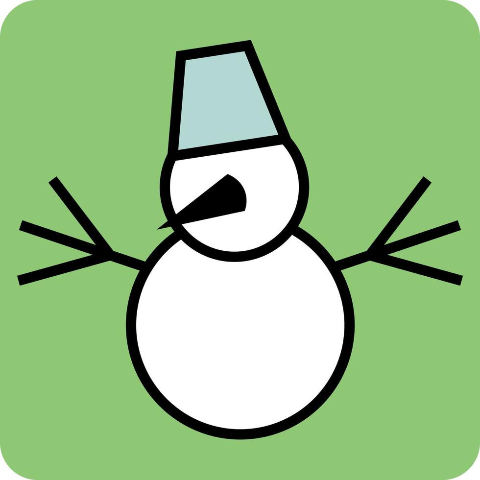 Winter snowman, illustration, vector, on a white background. vector