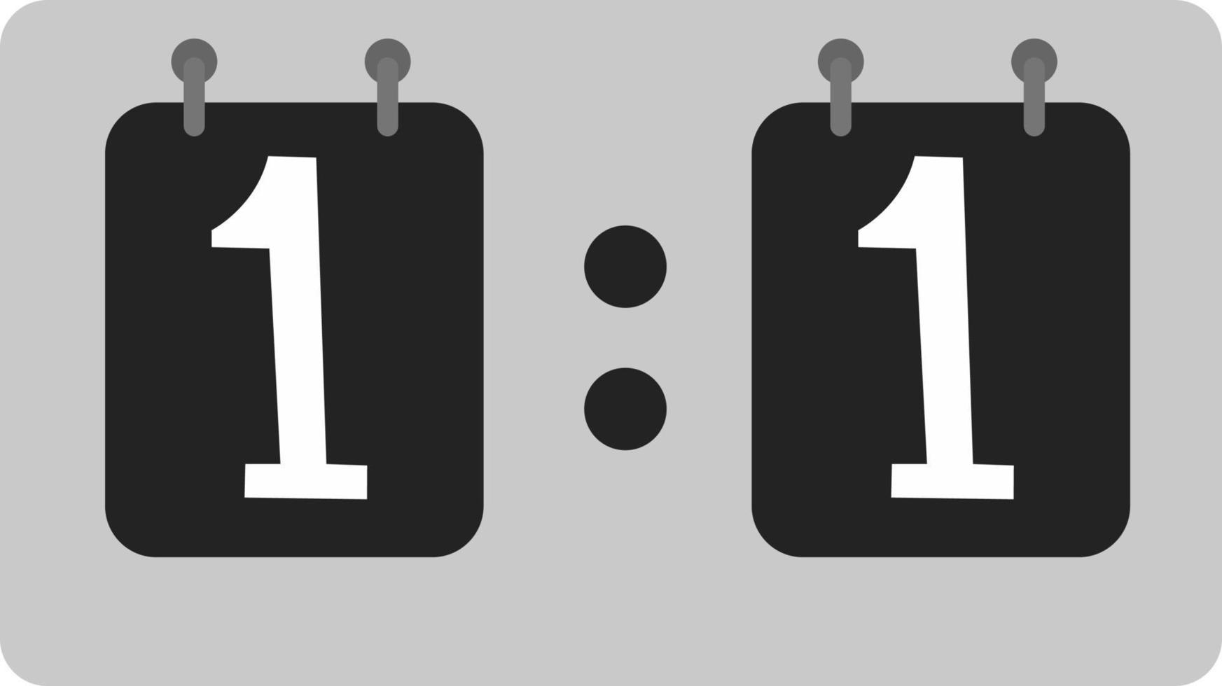 Tie score, illustration, vector on white background.
