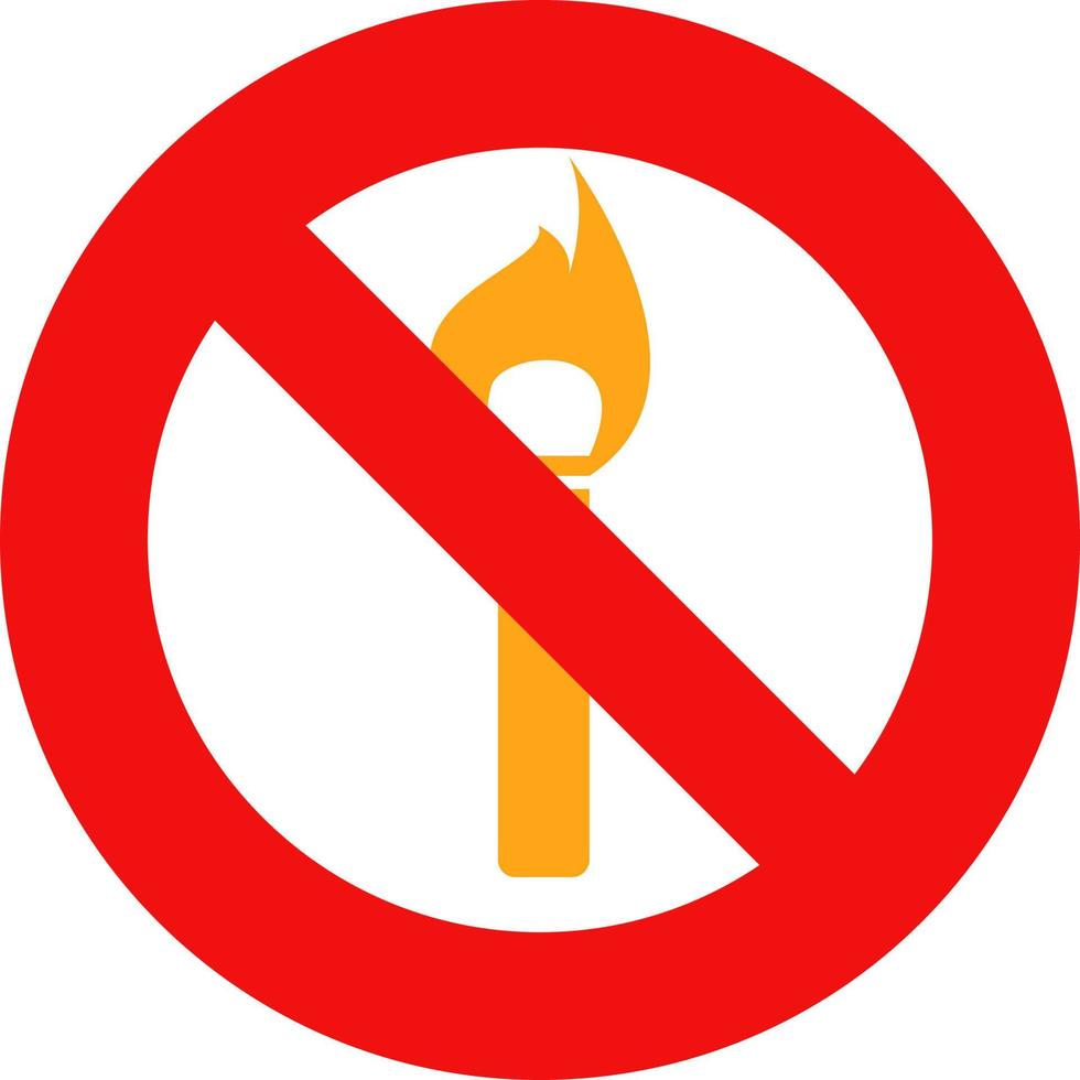 No fire allowed, illustration, vector on a white background.