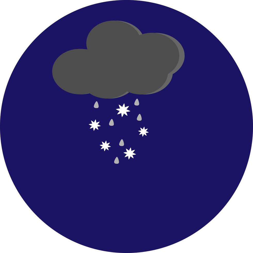 Snow falling from a cloud, illustration, vector, on a white background. vector