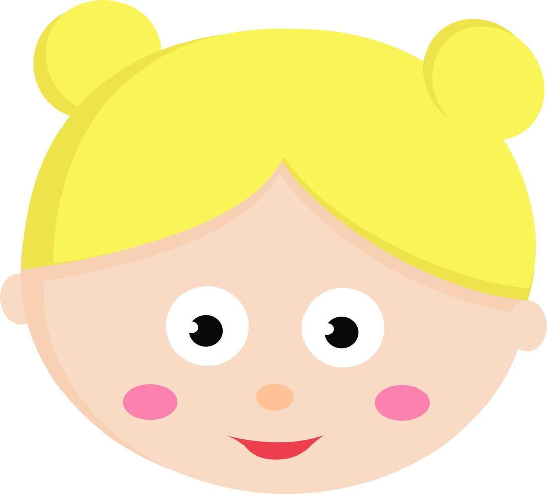 Blonde girl, illustration, vector on white background.