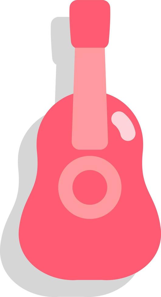 Pink guitar, icon illustration, vector on white background