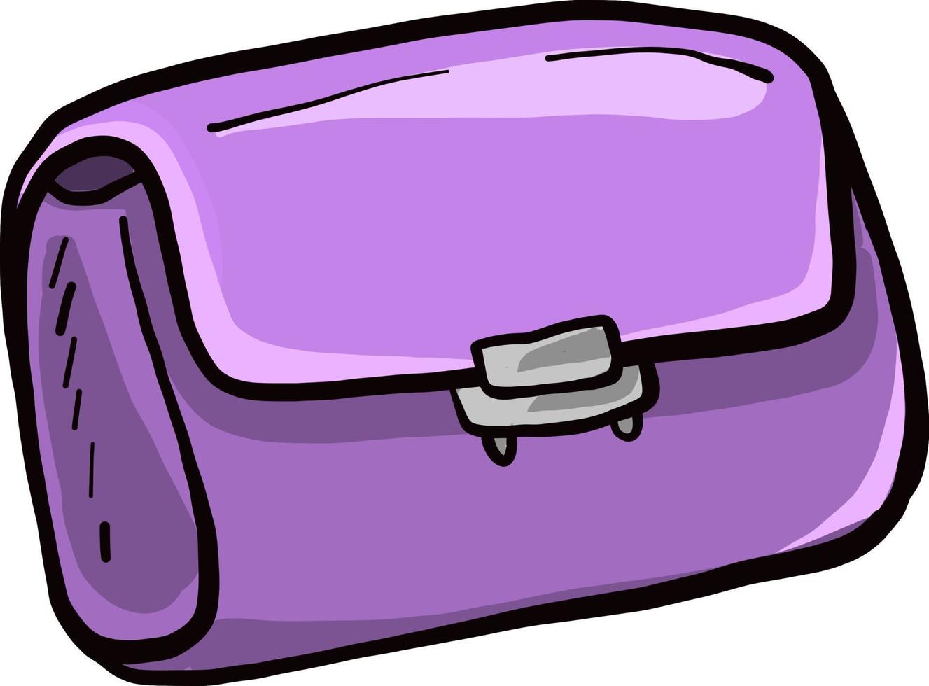 Violet purse, illustration, vector on a white background.