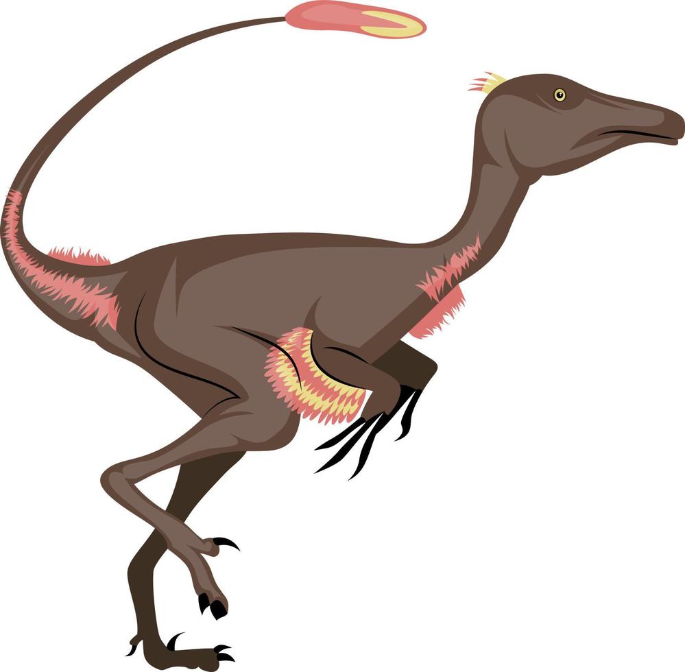 Troodon, illustration, vector on white background.