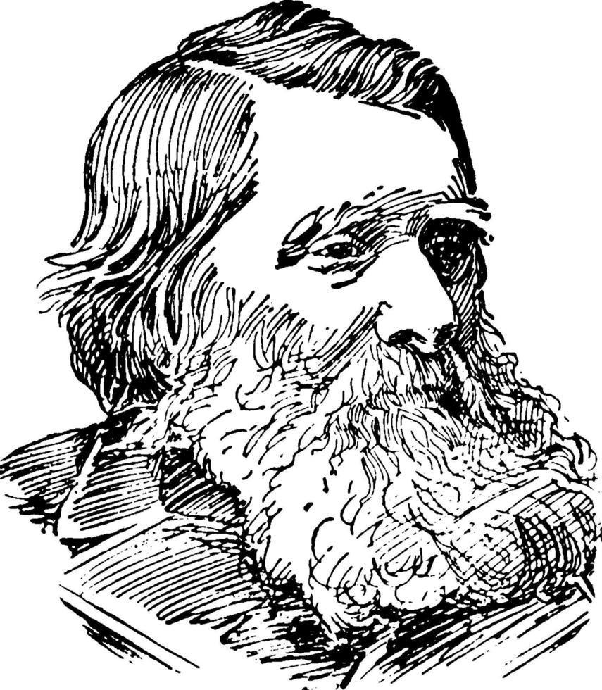 John Ruskin, vintage illustration vector