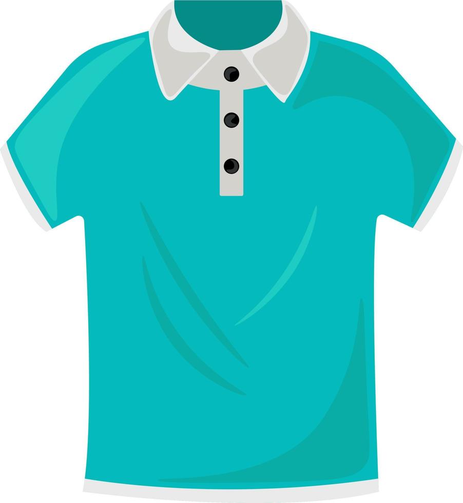 Blue shirt, illustration, vector on white background.