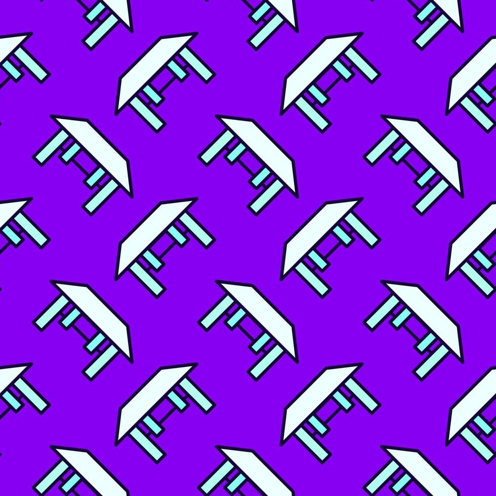 mesa blanca, patrón sin costuras sobre fondo púrpura. vector