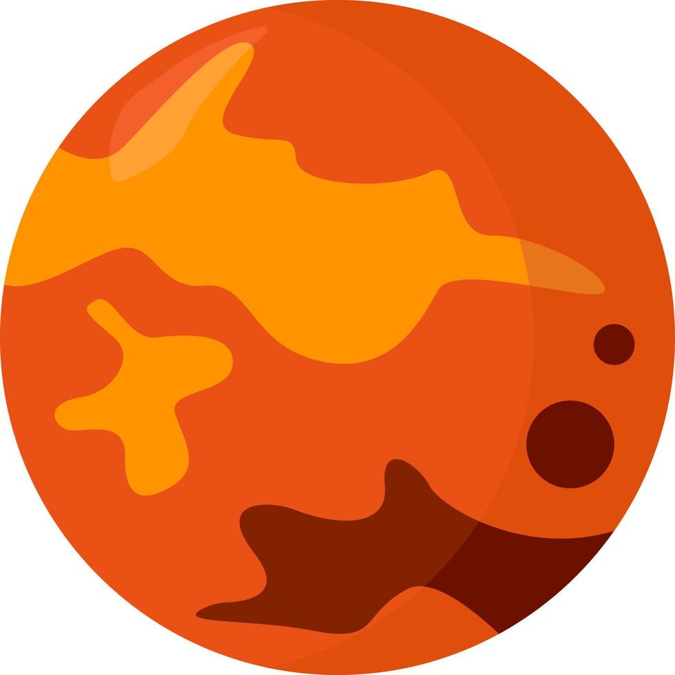 planeta rojo marte , ilustración, vector sobre fondo blanco