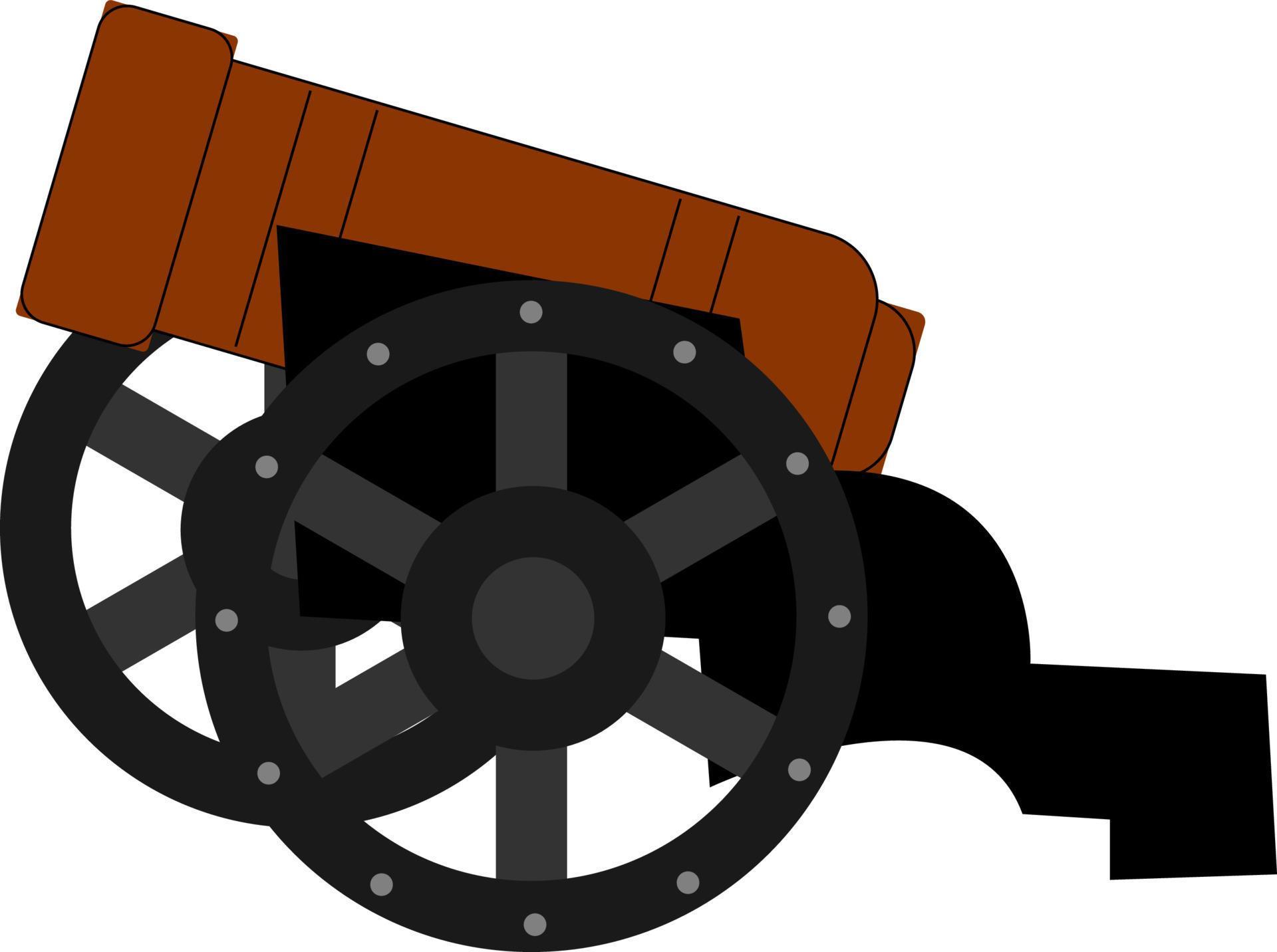 Medival cannonball, illustration, vector on white background. 13603517