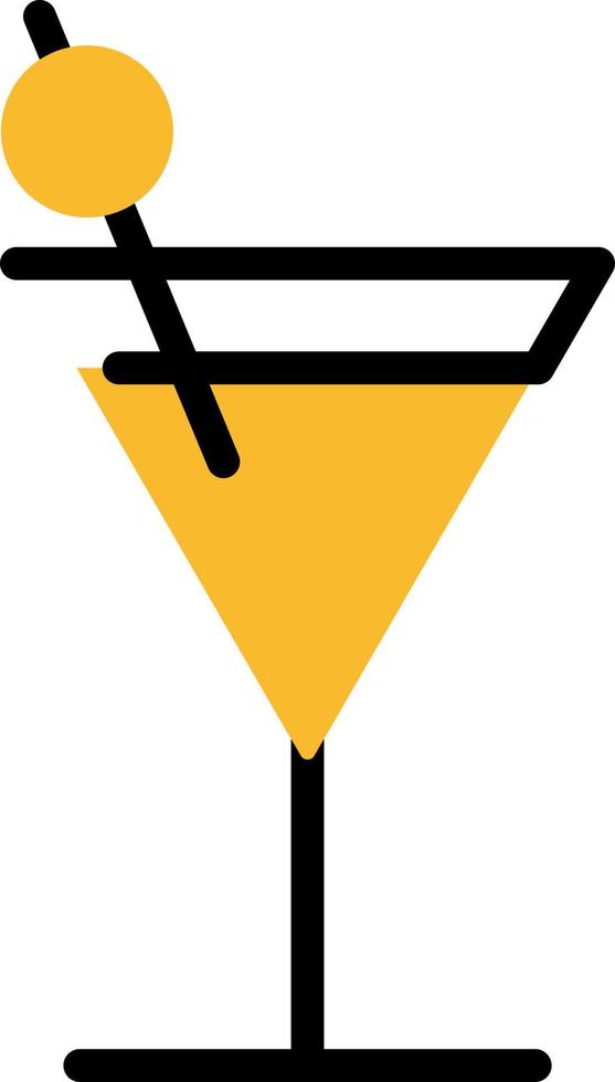 cóctel martini, ilustración, vector sobre fondo blanco.