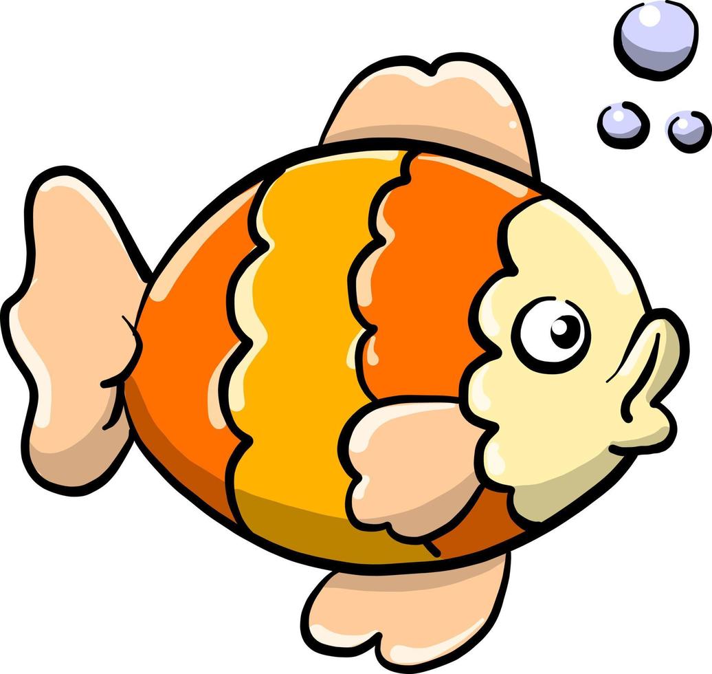 Fish underwater, illustration, vector on white background