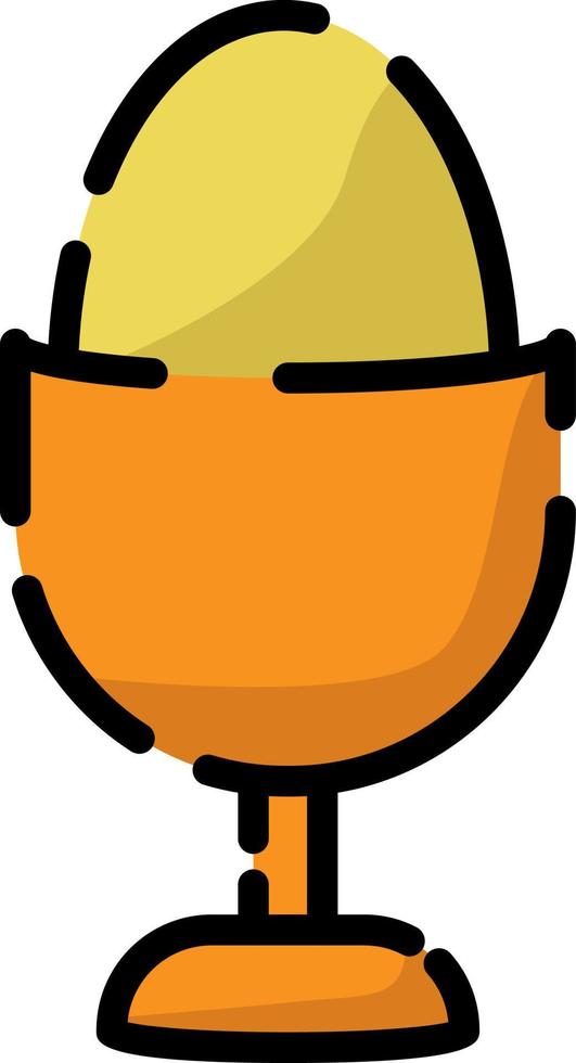 Boiled egg, illustration, vector on a white background.