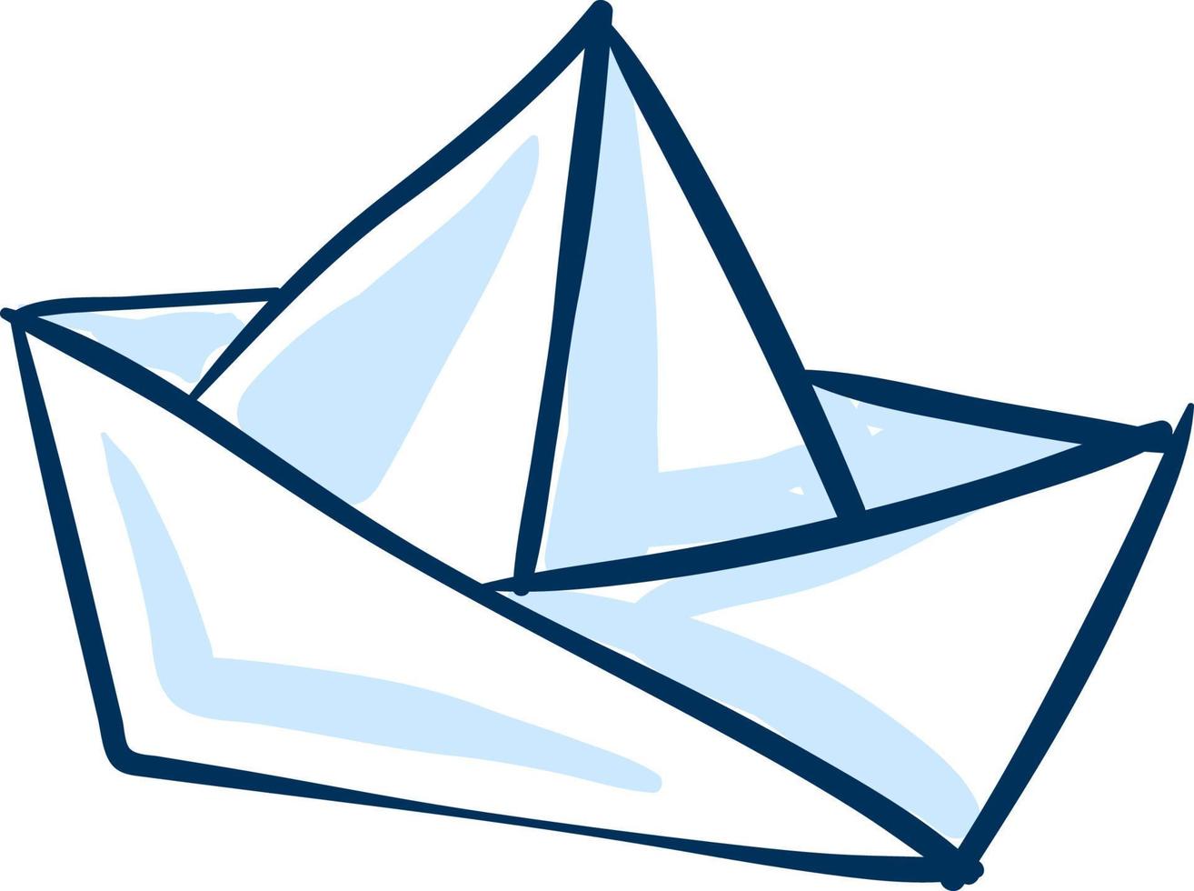 White paper boat, illustration, vector on white background.