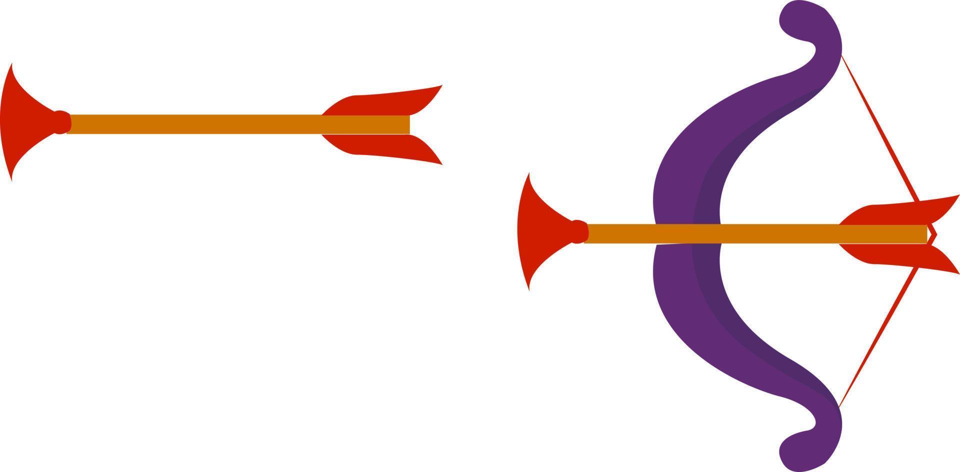 Bow and arrows, illustration, vector on white background. 13603628