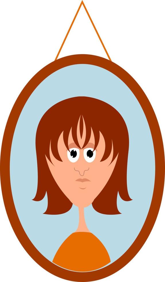 Female portrait, illustration, vector on white background.