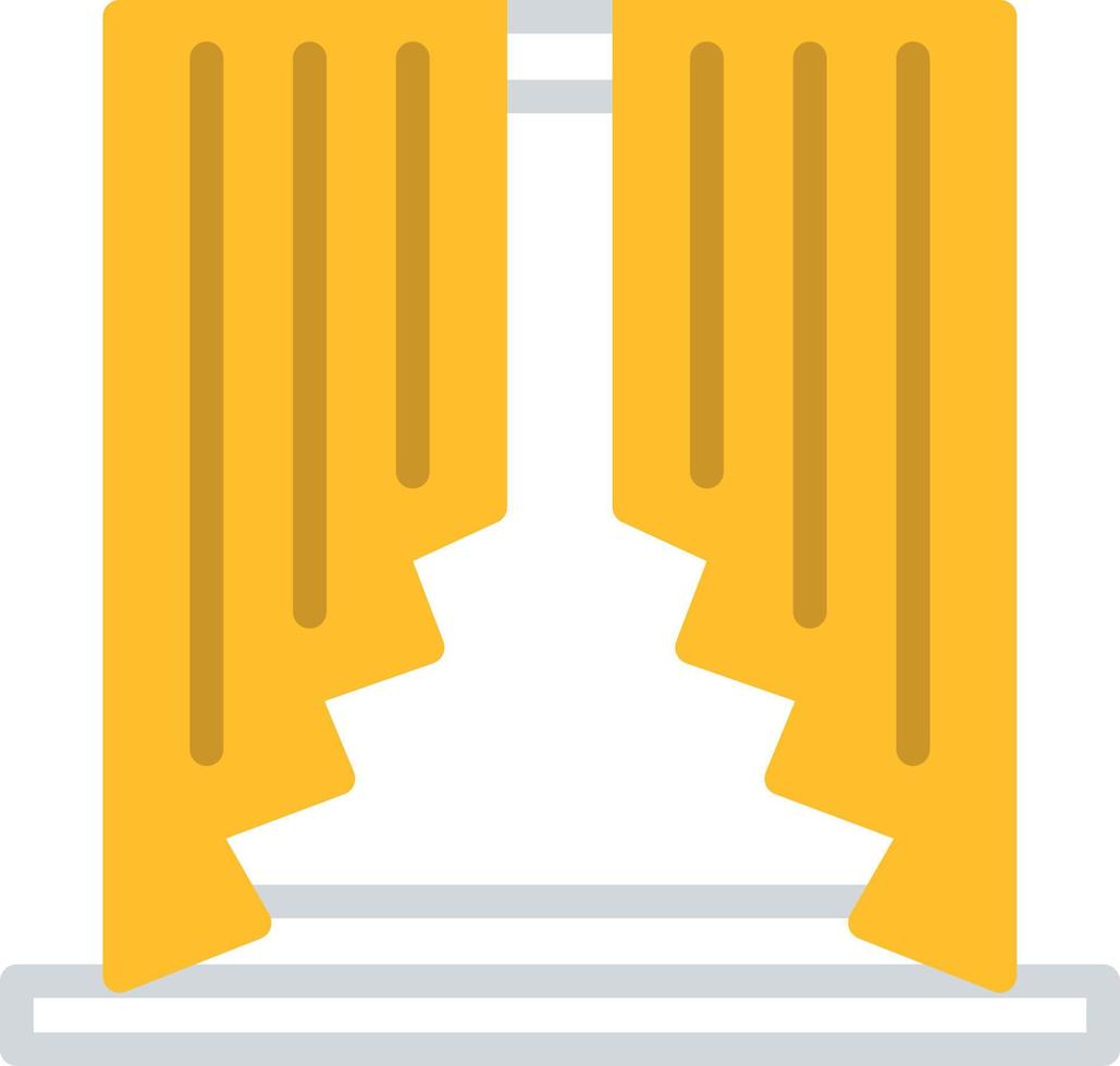 Stylish yellow curtains, illustration, vector, on a white background. vector