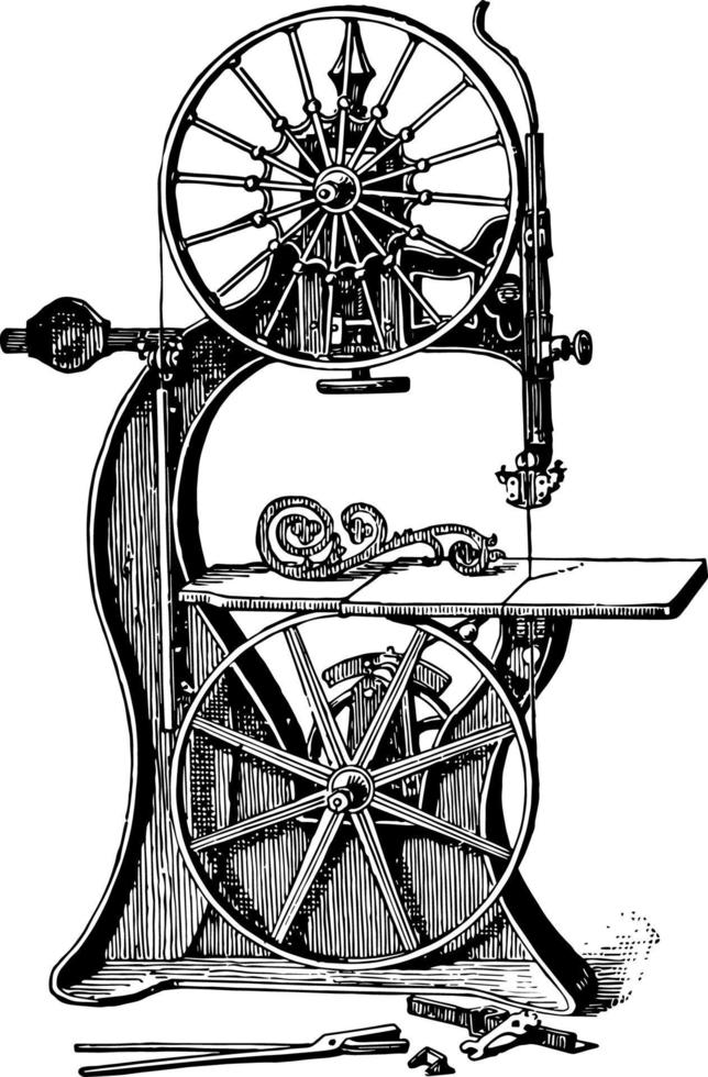 Band Saw vintage illustration. vector