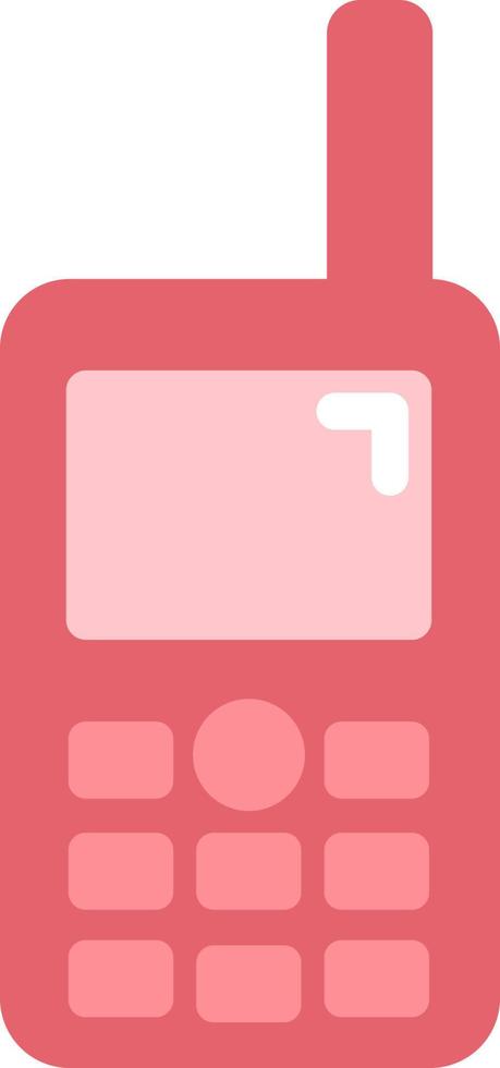 Old red phone, illustration, vector on a white background.