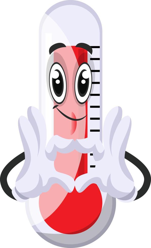 Thermometer showing heart, illustration, vector on white background.