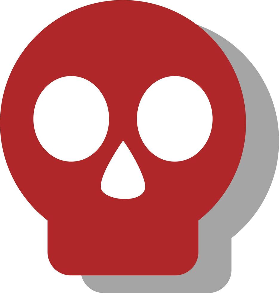 Red skull, illustration, vector on white background.