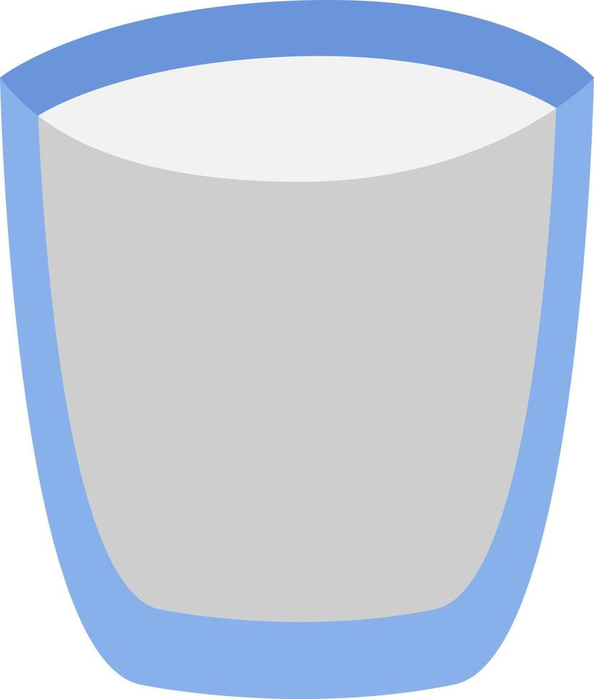 Glass of milk, illustration, vector on a white background.