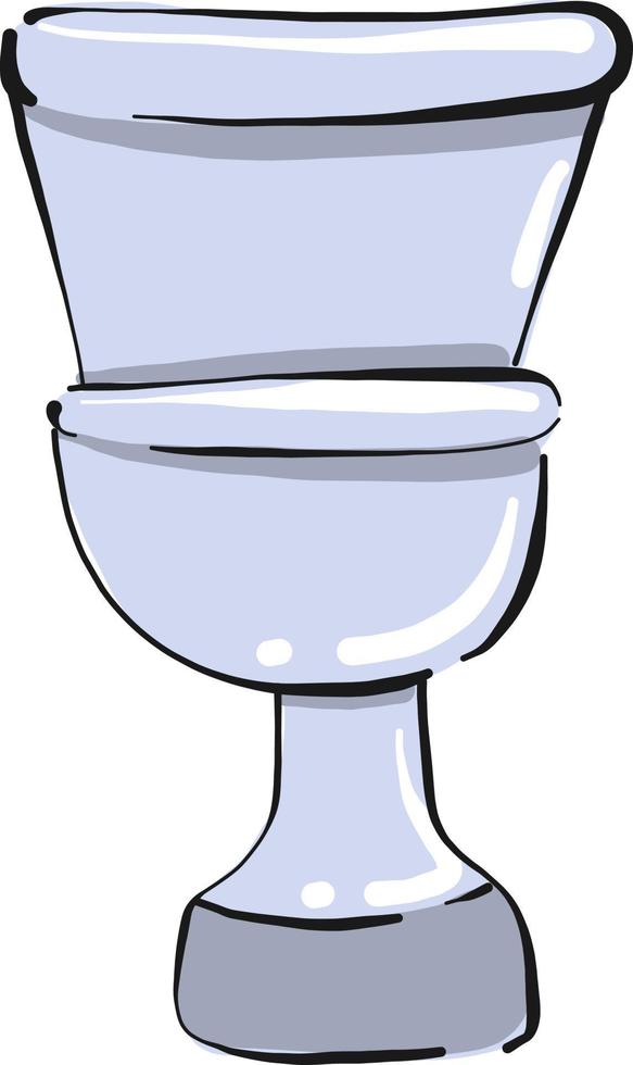 Toilet bowl, illustration, vector on white background.