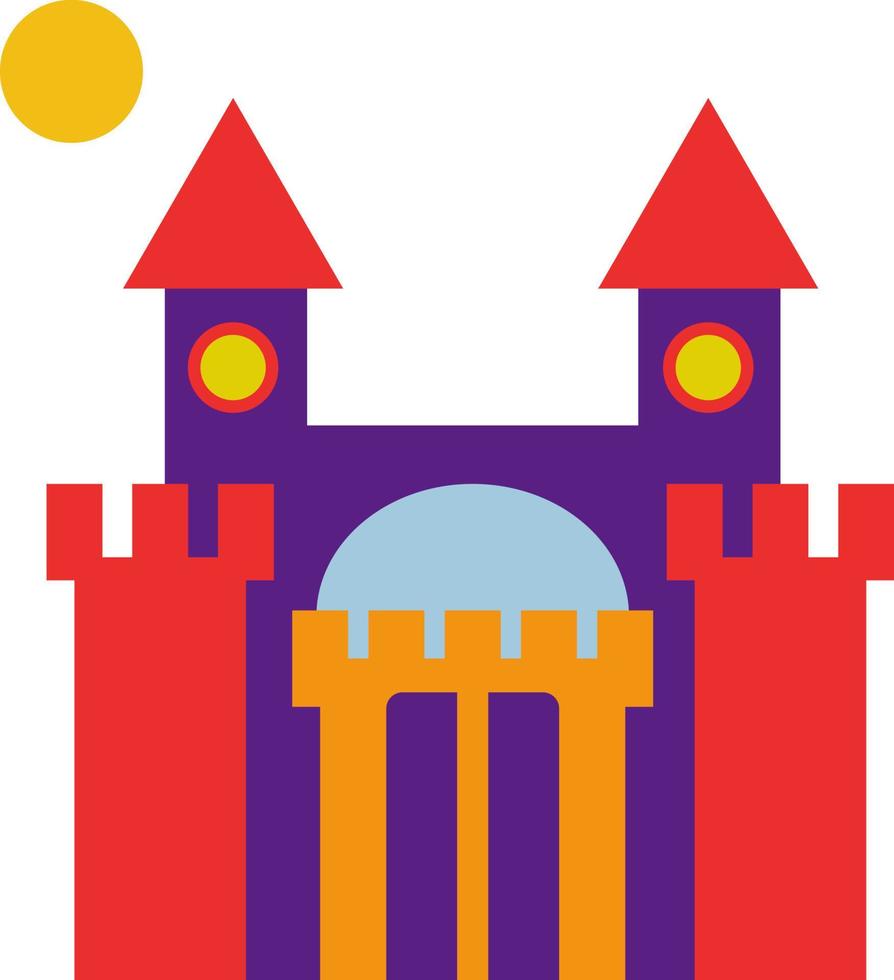 Big castle, illustration, vector on white background.