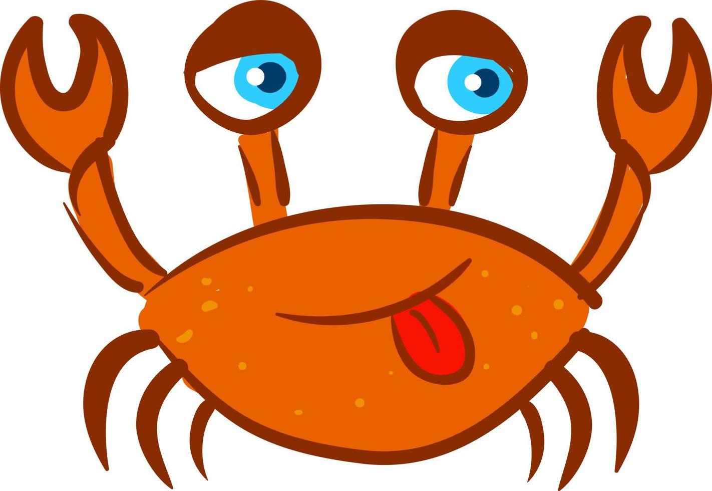 Funny red crab, illustration, vector on white background.