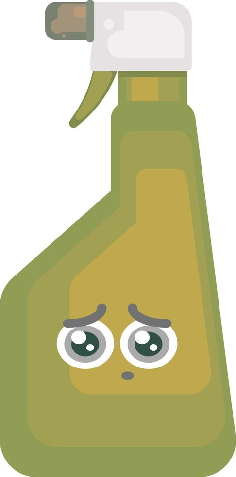 Sad spray bottle, illustration, vector on white background.