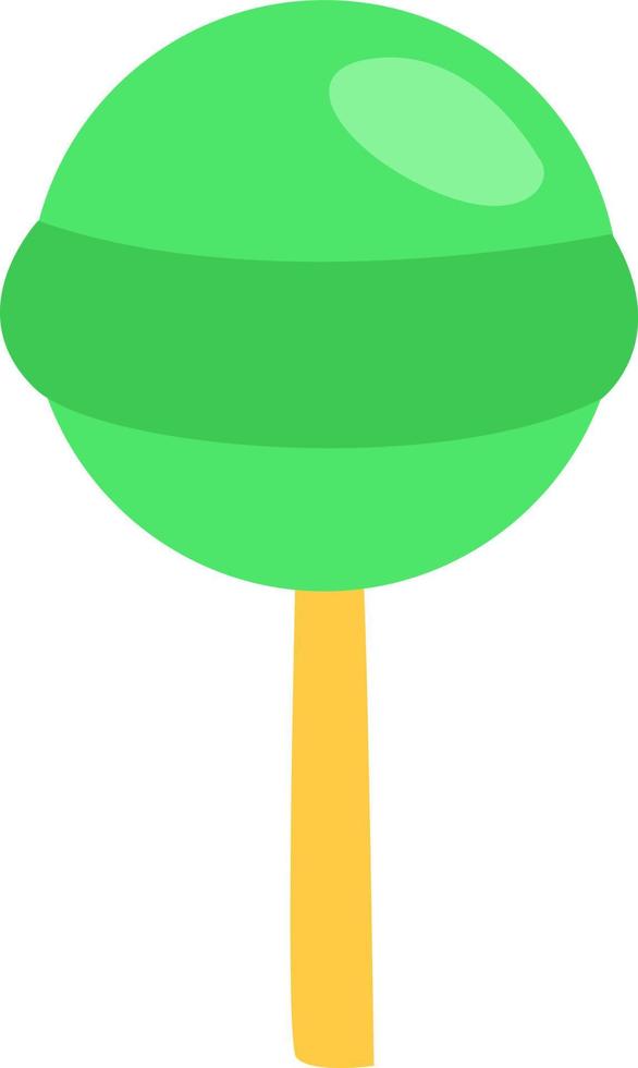 Piruleta verde, ilustración, vector sobre fondo blanco.