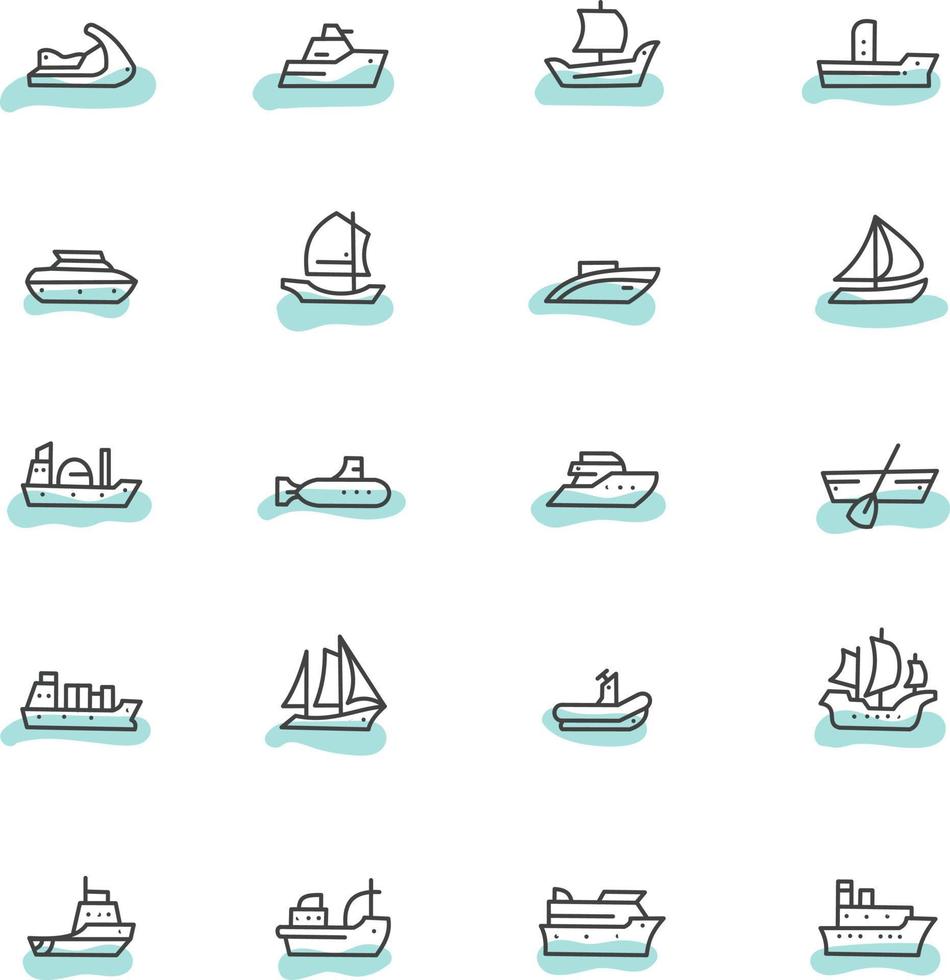 Boats at sea, illustration, vector, on a white background. vector