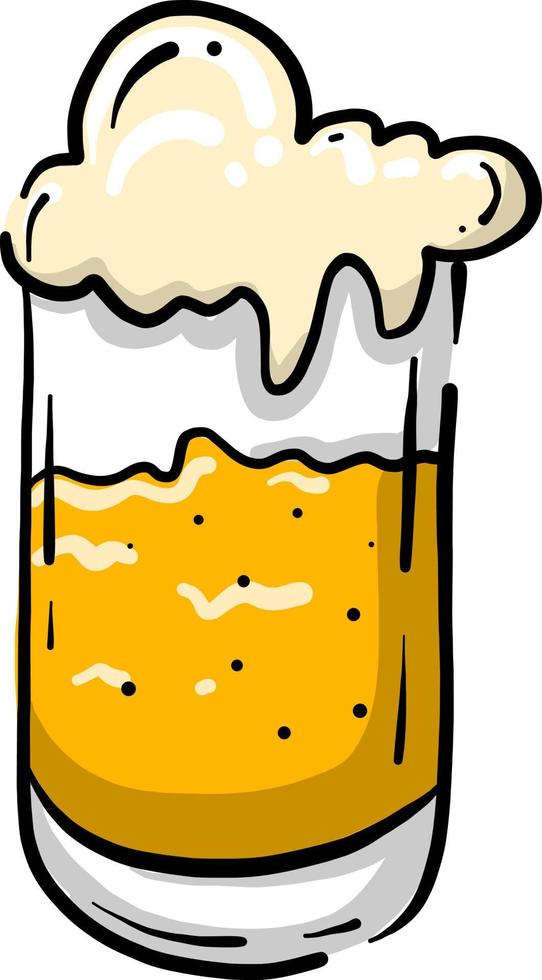 Beer in glass, illustration, vector on white background