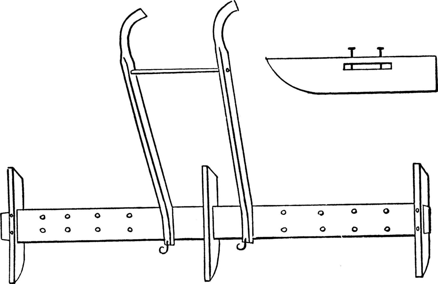 Adjustable Sled-Marker, vintage illustration. vector
