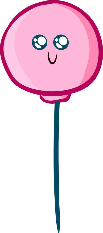 Cute pink lollipop, illustration, vector on white background.