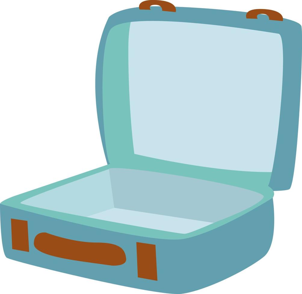 Open suitcase, illustration, vector on white background.