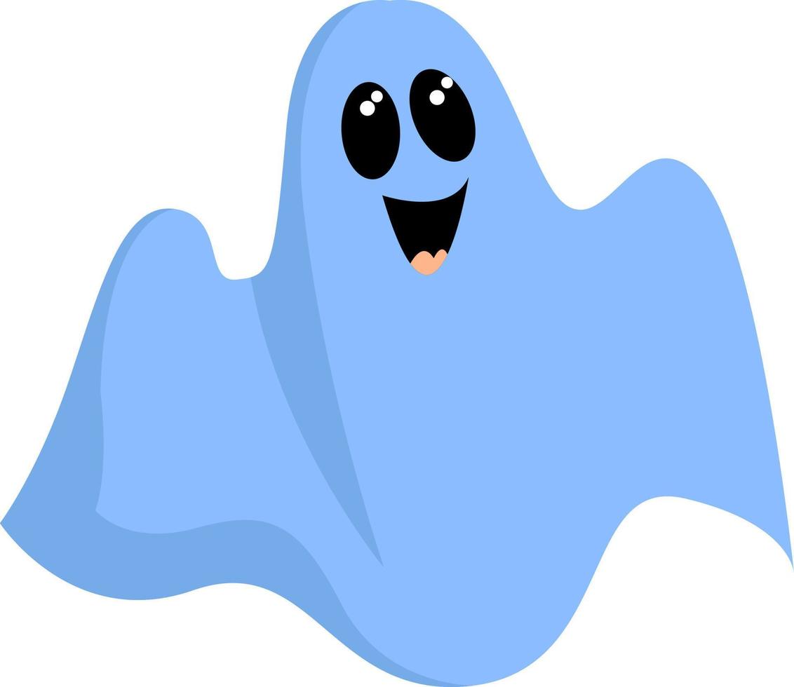 Happy ghost, illustration, vector on white background.