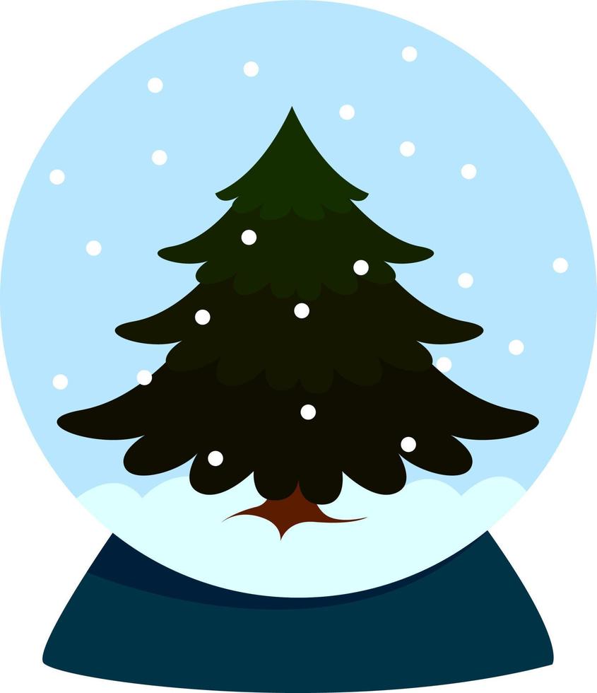 árbol de invierno, ilustración, vector sobre fondo blanco.