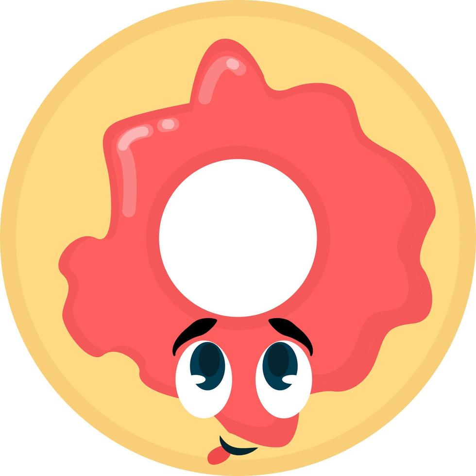 Cute donut, illustration, vector on white background.