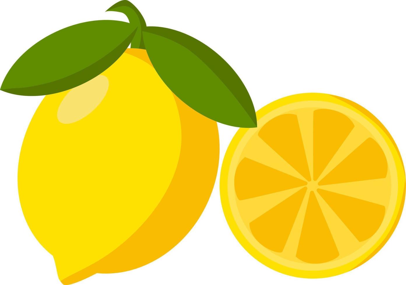 Lemons, illustration, vector on white background.
