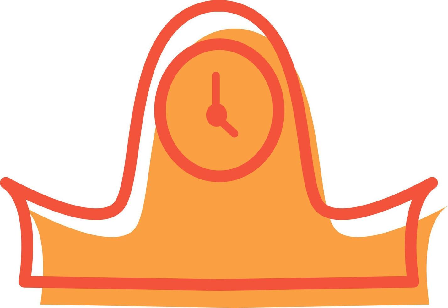 Wooden clock, illustration, vector on a white background.
