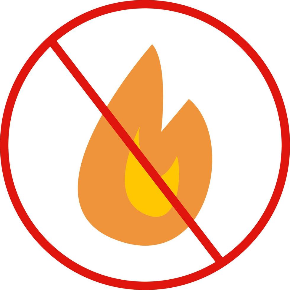 Public sign no fire, illustration, vector on a white background.