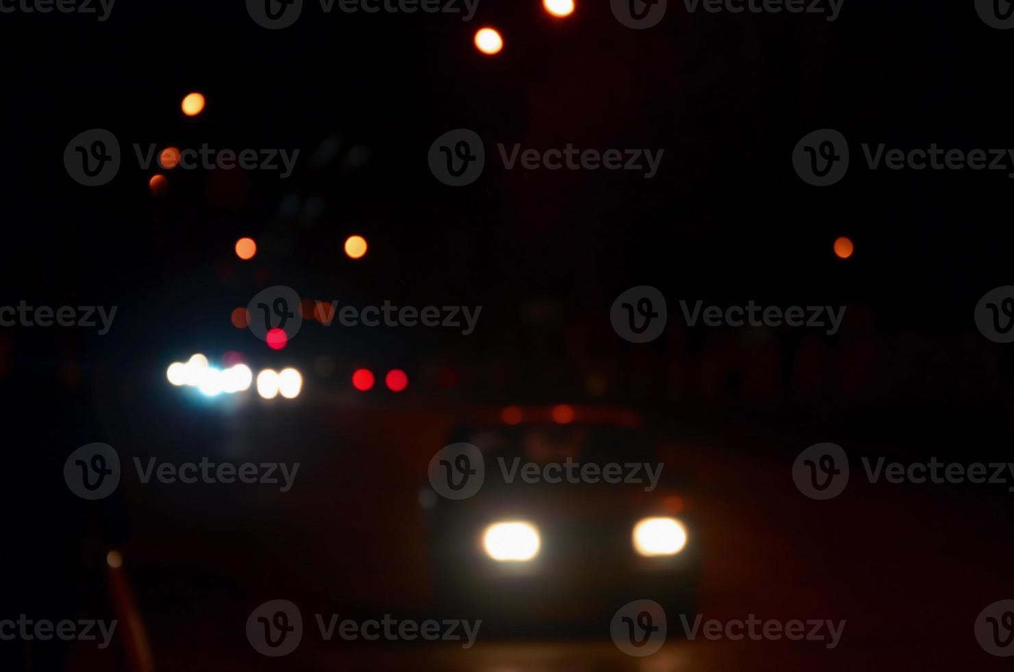 Blurred landscape of night city photo