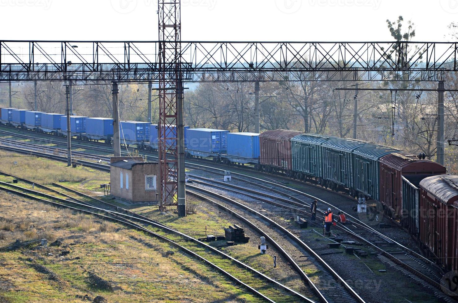 Sunny railway landscape photo