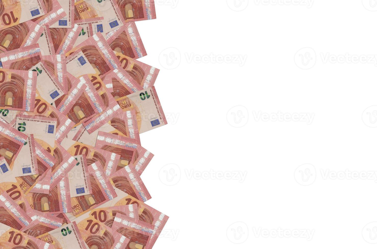 Pattern part of 10 euro banknote close-up with small red details photo