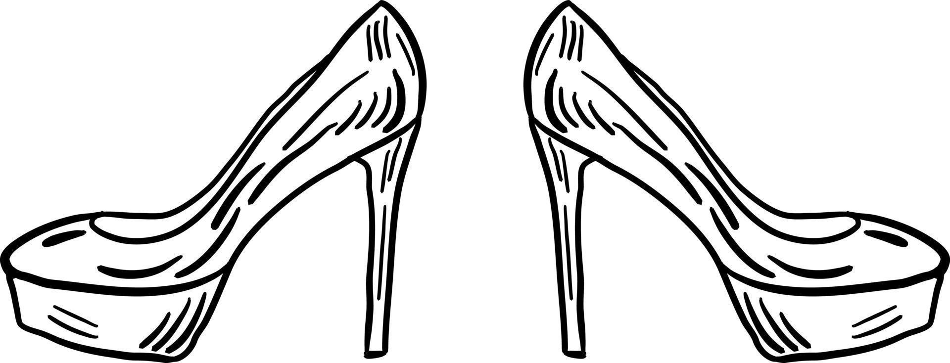 Womans shoes, illustration, vector on white background.