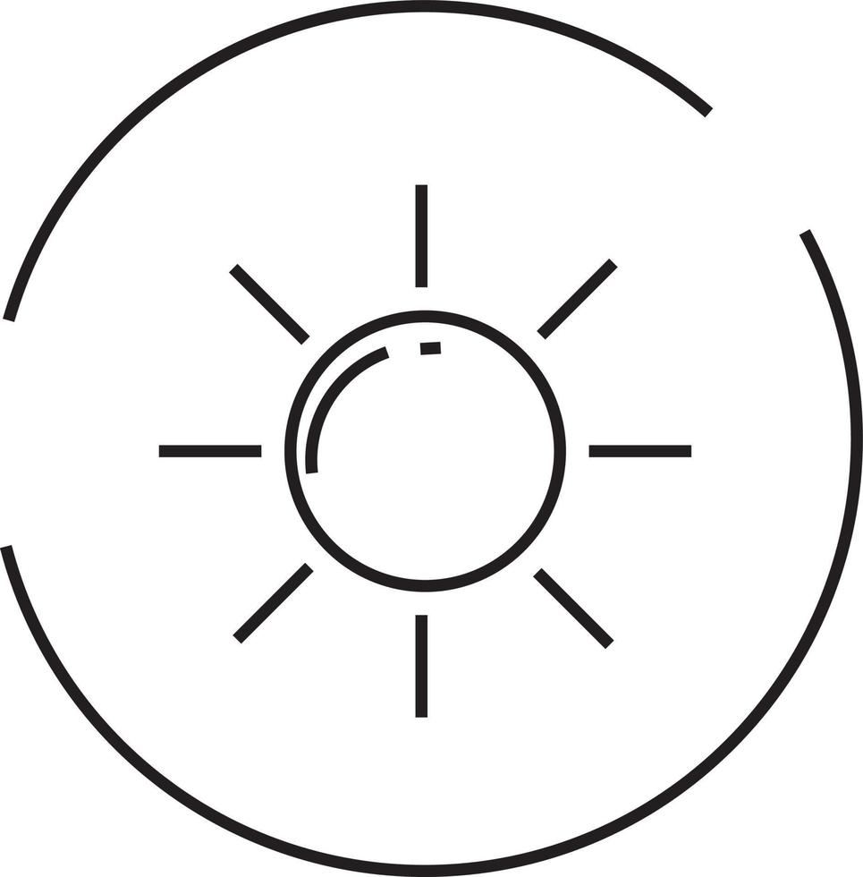 Sun shining, icon illustration, vector on white background