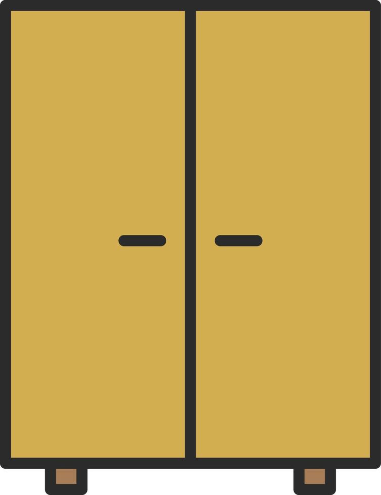 Wooden wardrobe, illustration, on a white background. vector