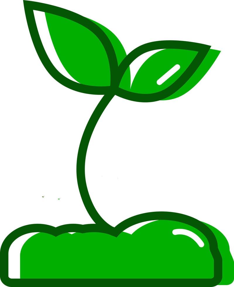 brote verde, icono de ilustración, vector sobre fondo blanco