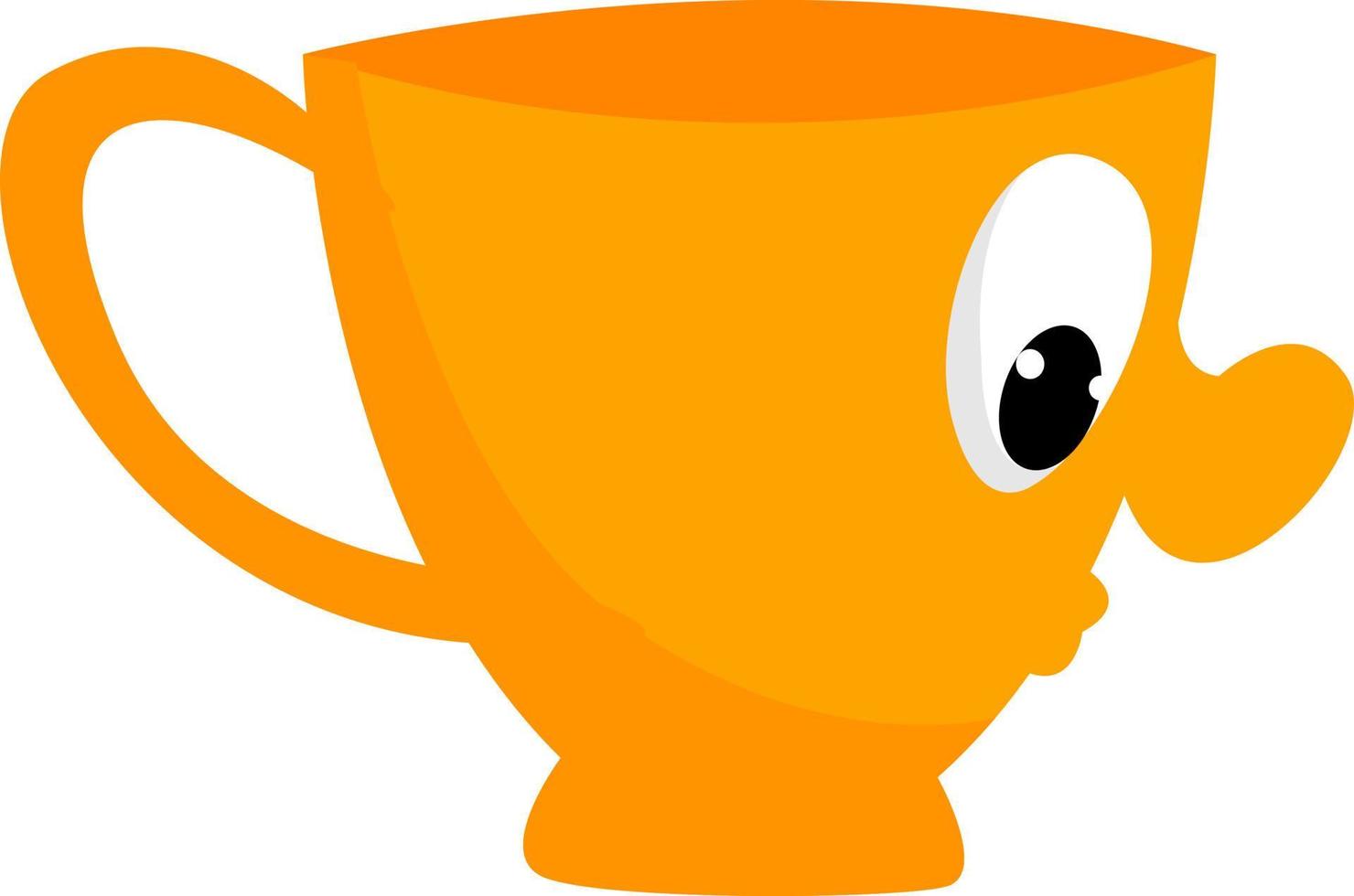 Yellow cup, illustration, vector on white background.